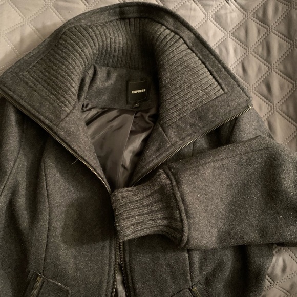 Express boy or girls wool jacket. Size XS. Gray is the color. - Picture 8 of 12